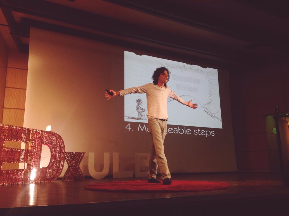 Jeffrey speaking at a TEDx event